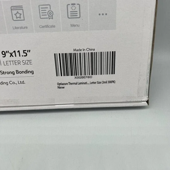 Optiazure‎ Thermal Laminating Pouches 9"X11.5" Inches, 3Mil 300Pack - Picture 3 of 3